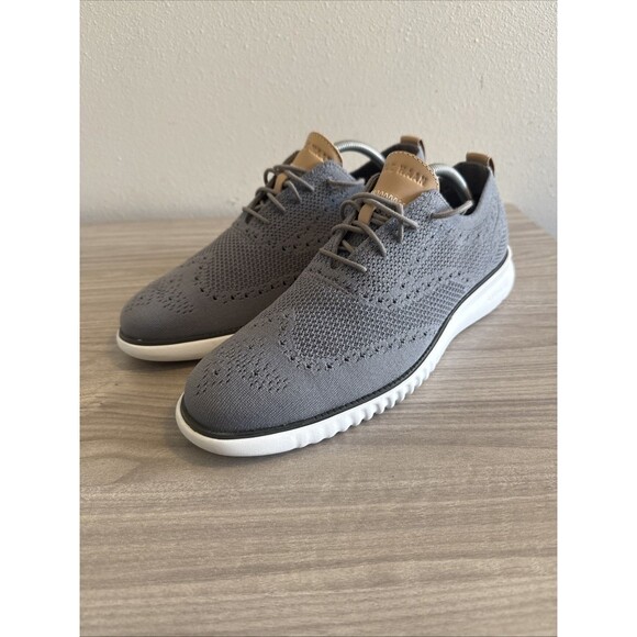 Cole Haan Mens Zerogrand Stitchlite Wingtip Oxford Shoes Gray C27947 Size 10.5 M - Picture 2 of 11